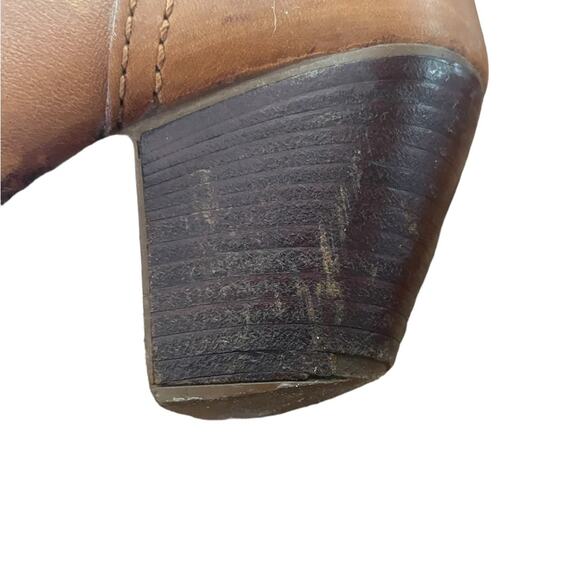 Vintage 70s Bass Brown Leather Shearling Interior Heeled Boot Boho Snow size 8 - Picture 9 of 11